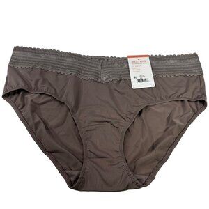 Warner's Women's Size 10 3XL Panty Brief Hipster Lace Waistband Gray New